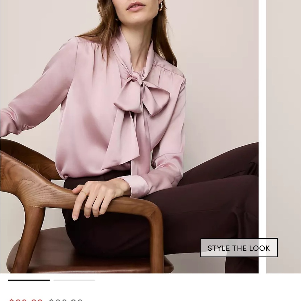 Ann Taylor purple Tie Blouse